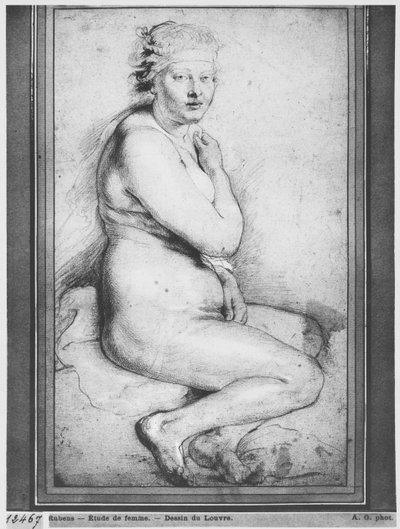 Junge nackte Frau, sitzend, nach rechts gewandt von Peter Paul Rubens